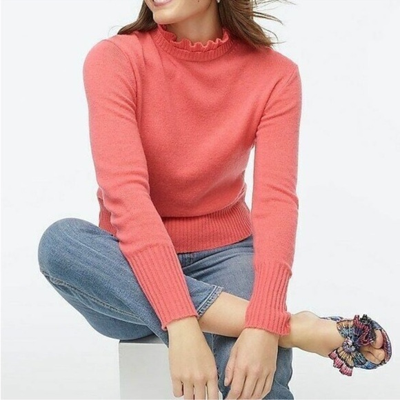 J. Crew Wool-blend Ruffleneck Sweater NWT Size Small - Picture 2 of 9